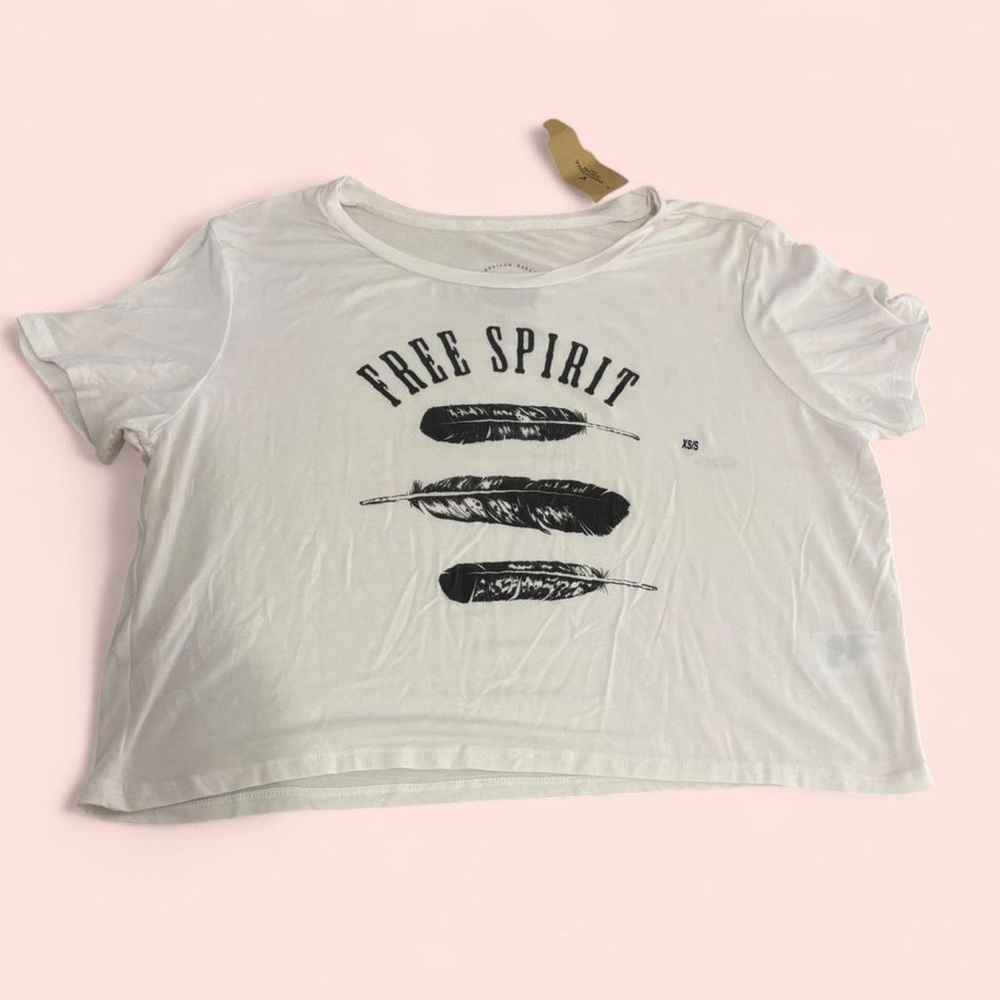 American Eagle Outfitters White Graphic Tee